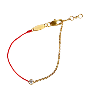 韩国定制 单钻红绳半链半红绳手链女甜美细红手绳 生日礼物