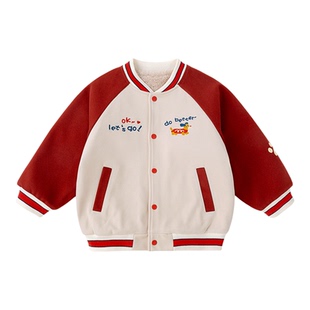 嘟嘟家儿童外套宝宝棒球服男童女童冬装上衣加绒加厚秋冬保暖夹克