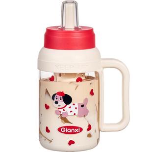 捷安玺玻璃水杯女新款2025高颜值吸管杯耐高温食品级可装开水杯子