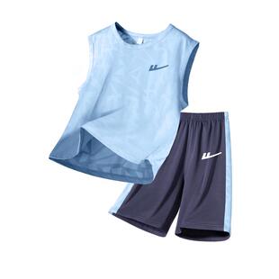 男童速干套装夏2026新款男孩篮球球服背心冰丝儿童运动服男训练衣