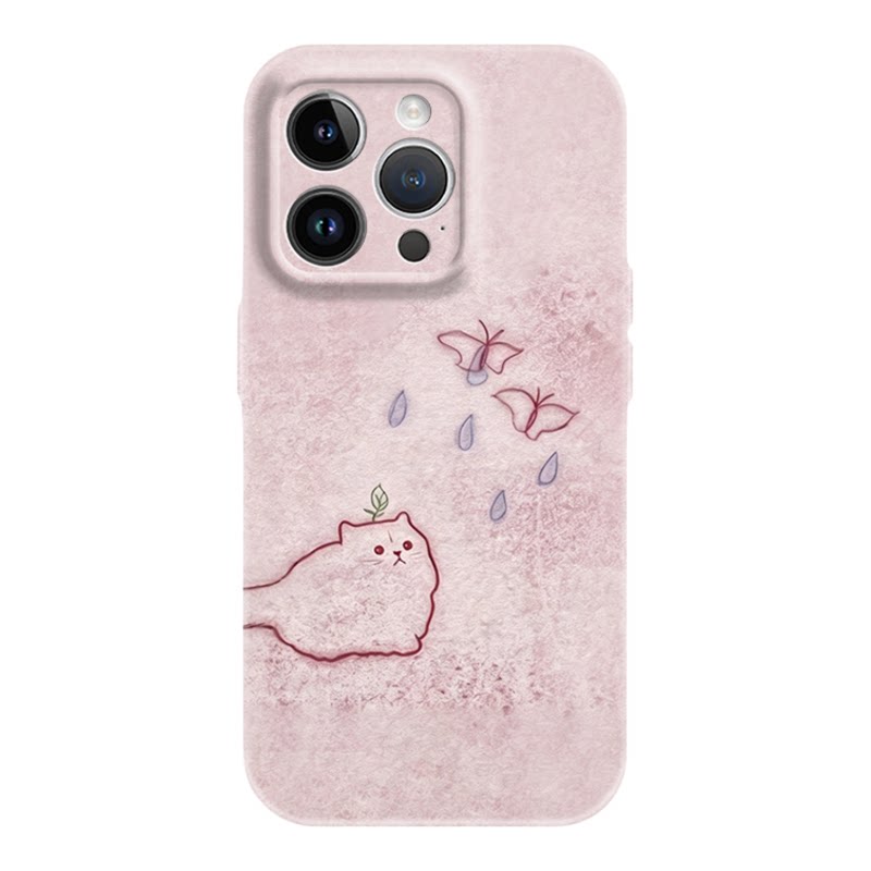 可爱猫咪透明全包多机型手机壳