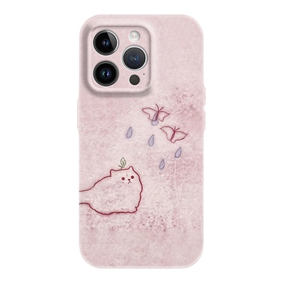可爱猫咪透明全包多机型手机壳