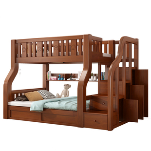全实木上下床儿童床双层上下铺交错式小户型组合高低双人床子母床