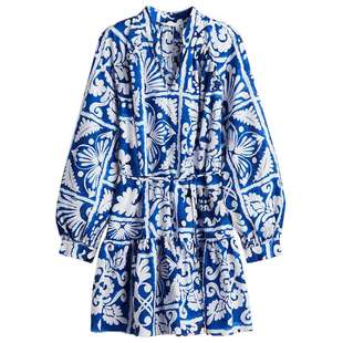 HM女装连衣裙春季宽松法式圆点薄纱设计感碎花裙1296356