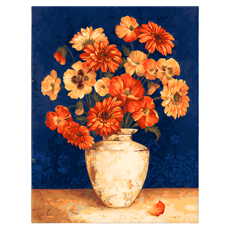 自油自画diy数字油画金盏菊