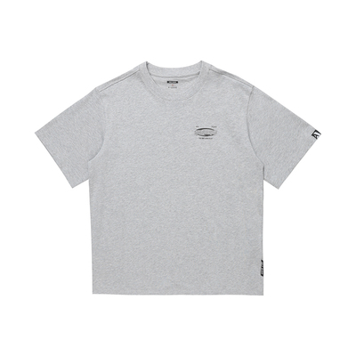 ABLE JEANS 春夏新款男士运动印花宽松洗水短袖T恤男灰色