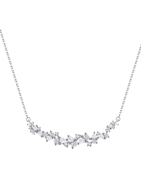 铜镀银紫藤花项链女温柔风