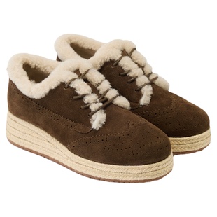 fed坡跟单鞋冬季新款女鞋厚底加绒毛毛鞋保暖棉鞋女款S1111-YA027