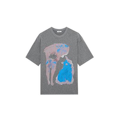 米岫2025夏长绒棉印花短袖T恤