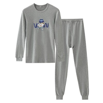 男士秋衣秋裤全棉毛衫保暖衣大码