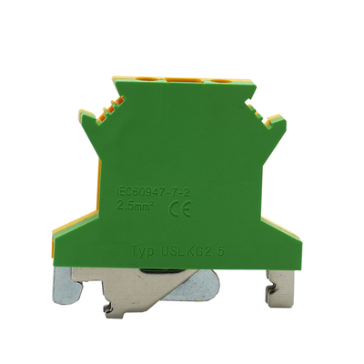 正策USLKG-2.5黄绿接地端子电流UK2.5mmUK-2.5JD导轨式接线端子排