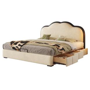 帕沙曼 布艺床箱式储物床卧室床1米8双人床雪尼尔1.5米布床云朵床