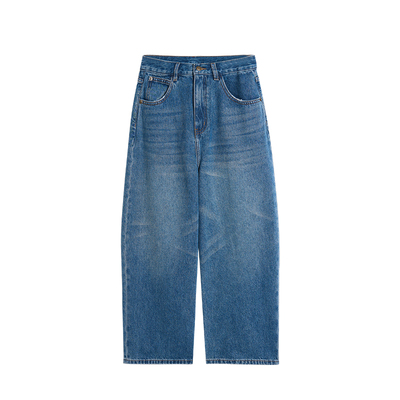 TOFOD 天空之城 土耳其进口bossa牛仔裤女宽松九分奶奶裤休闲裤