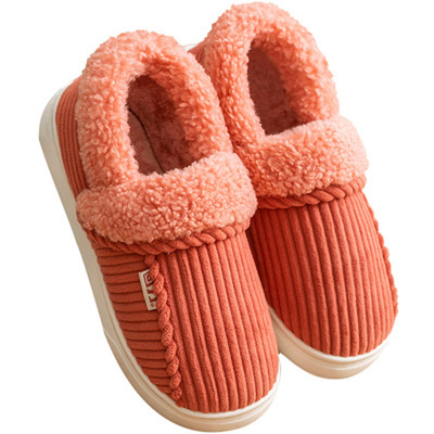 灯芯绒棉拖鞋回力情侣包跟