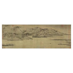 五代 董源 潇湘图卷 国画绢本真迹高清仿古画宣纸复制品玄关书房