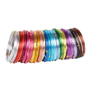 DIY劳技课手工铝丝1mm彩色软铁丝漆包铝线发财树人偶自行车铁艺