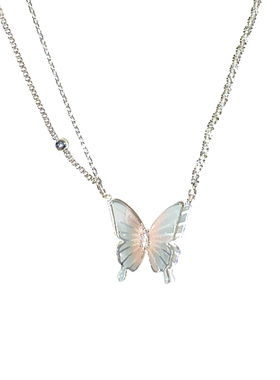 超仙渐变蝴蝶流苏项链女轻奢小众高级感锁骨链甜美网红颈链choker