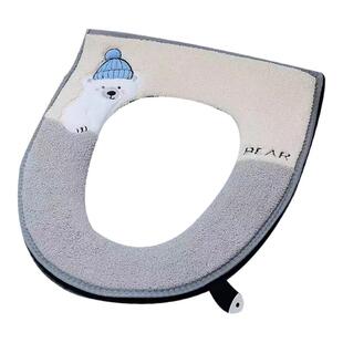 加大款马桶坐垫加宽秋冬加厚拉链毛绒卡通坐便器套圈大号四季通用