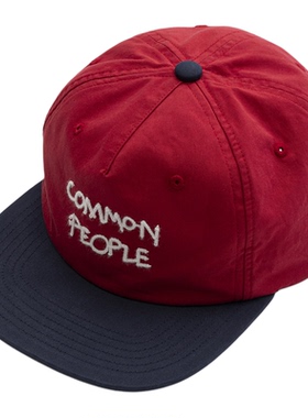 COMMON SCENTS复古水洗全棉“COMMON PEOPLE”平檐链条刺绣棒球帽