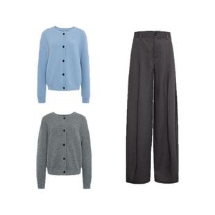 淡人衣橱|MSLAN26春高支羊毛混纺 慵懒感蓝色毛衣针织衫MGCW342