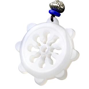 念玉新疆和田玉挂件女款天然白玉吊坠船舵项链坠青海玉羊脂玉