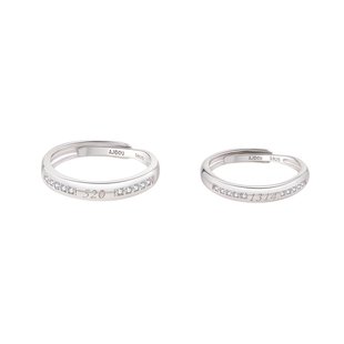 AJIDOU阿吉豆戒指男女S925银时尚对戒时尚情侣对戒开口可调节戒指