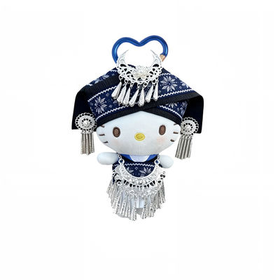 正版HelloKitty民族风毛绒包挂件可爱公仔钥匙扣玩偶好看女生礼物
