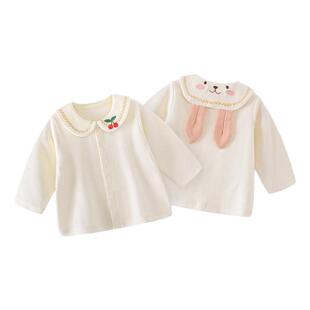 女宝宝上衣春装舒绒婴儿衣服外套新款小童长袖打底衫洋气百搭T恤