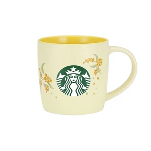 星星桂花马克杯陶瓷杯可爱风花卉图案咖啡杯礼品杯ins家用办公杯