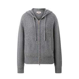 【52%绵羊毛】Eland衣恋毛针织衫女连帽胸口刺绣毛衣2025春季新款