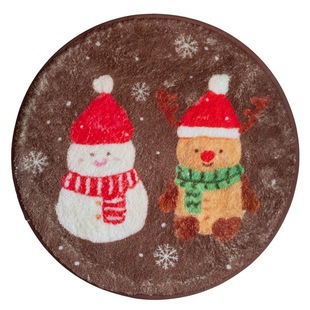 一朵苗 冬季卧室小地毯小坐垫仿羊绒床边毯圣诞节雪人浴室防滑垫