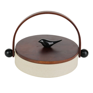 新年中古风实木干果盘客厅茶几家用高档乔迁糖果干果盒零食摆放盘