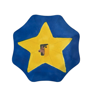 Cikatu西卡图星星儿童插画自动晴雨两用雨伞安全圆角防回弹折叠伞