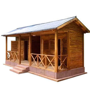 樟子松防腐木屋户外庭院生态园民宿景区木房子防水防潮包安装设计