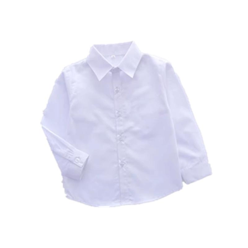 儿童演出服男童长袖小学生朗诵白色百搭衬衣女童学生短袖衬衫春秋