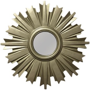 欧式创意软装壁挂镜玄关壁炉镜太阳型壁饰镜背景墙装饰定制轻奢镜