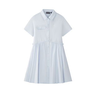 衬衫裙|FILA FUSION斐乐潮牌女子梭织连衣裙2026夏新款学院风女装