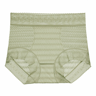 美宅高腰内裤女蕾丝无痕胖mm收腹2025新款蚕丝大码轻奢贵妇高颜值