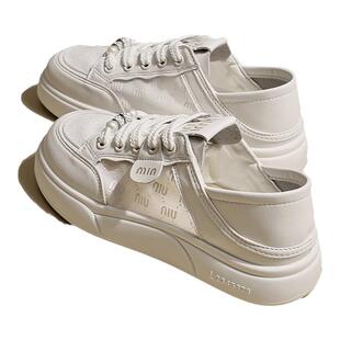 爆款透气网面小白女鞋女款2026夏季新款百搭夏天休闲板鞋薄款夏款