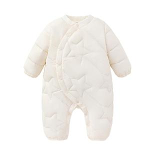 babylove【安心绒】宝宝轻薄羽绒服连体衣服白鸭绒保暖婴儿哈衣冬