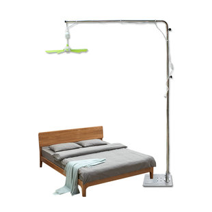 落地式小吊扇支架不锈钢中联微风扇床上固定架子宿舍床头伸缩横杆