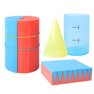 六年级圆柱和圆锥教具表面积体积比推导模型面动成体小学六下数学学具立体几何图形卡纸6合1演示套装展开图