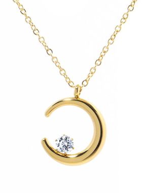 女高级感月亮锆石项链