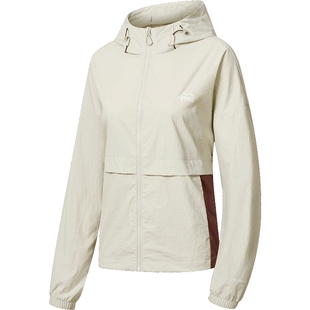 鸿星尔克外套女款2026春季新款女士户外薄款冲锋运动风衣夹克上衣