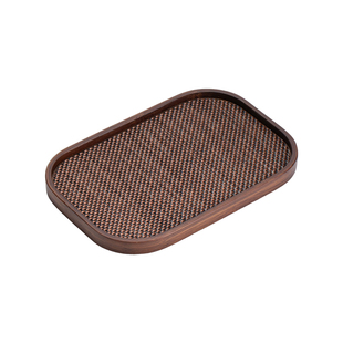 复古风胡桃木质托盘轻奢高档托盘商用茶盘点心水果收纳盘待客餐盘