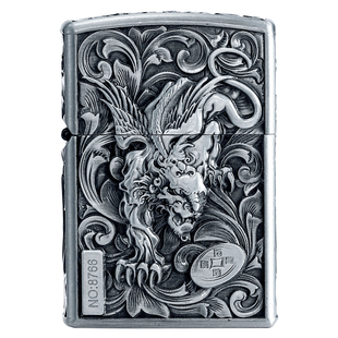 佐罗财色双收煤油打火机飞天貔貅唐草浮雕限量创意防风砂轮火机
