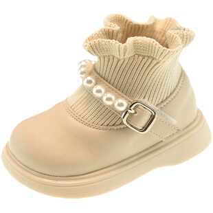 女童马丁靴1一3岁软底公主鞋皮鞋婴儿靴小童鞋女宝宝鞋子秋冬棉鞋