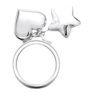 CISSY SHI幸运星戒指 白金色环保铜镀18k白金小众设计戒指