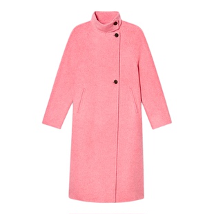 诗篇专选羊毛骆驼绒立领减龄双面呢大衣长款毛呢外套2025冬款