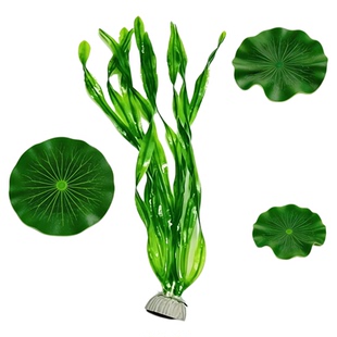 乌龟躲避荷叶仿真水草龟缸躲避屋瓦片晒台假水草绿值鱼缸造景摆件